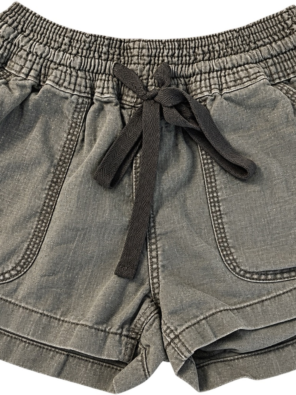 Altar’d State Gray Linen Blend Drawstring Shorts Size M NWOT